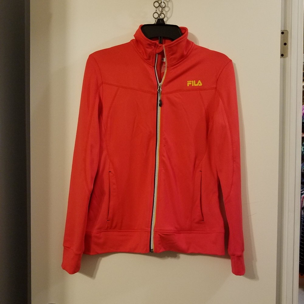 Bright orange athletic jacket